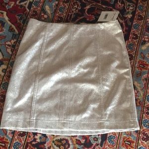Free People NWT size 0 silver mini skirt Metallic!